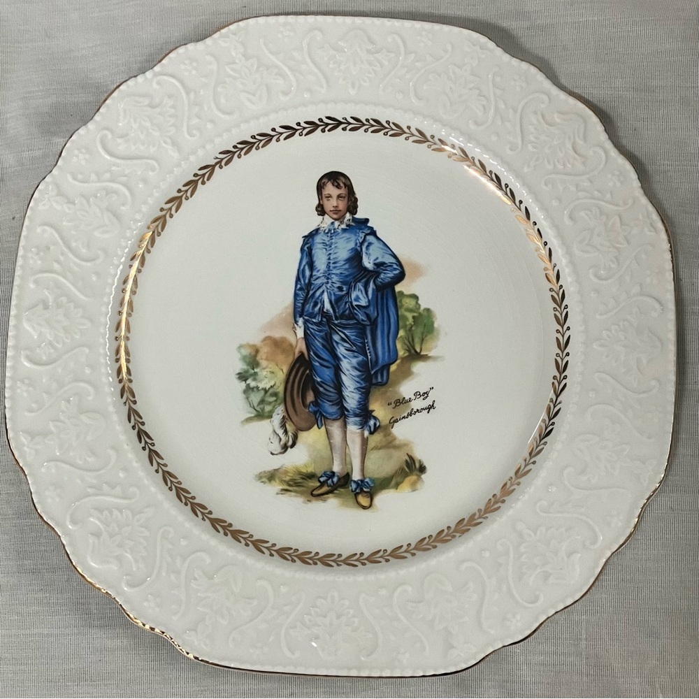 Antique Stratford by Wood & Sons Burslem England plate / golde tone trim